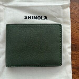 Shinola Evergreen Leather Slim Bifold Wallet